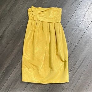 Vera Wang Lavender - Gold Metallic Strapless Dress